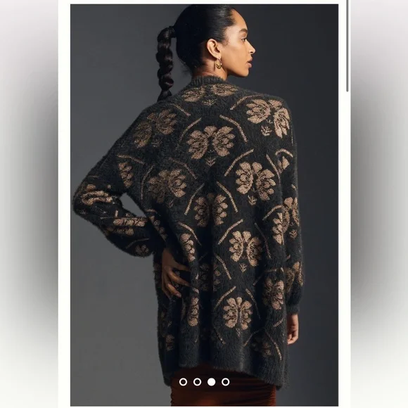 Anthropologie Maeve metallic cardigan sweater - Picture 3 of 10